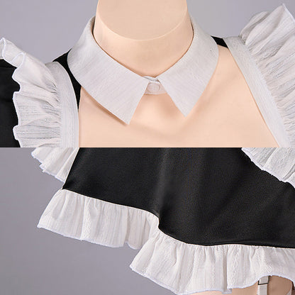 BoomCosplay【S-XXL】Game Cosplay Glass Curtsy Maid Dress Costume