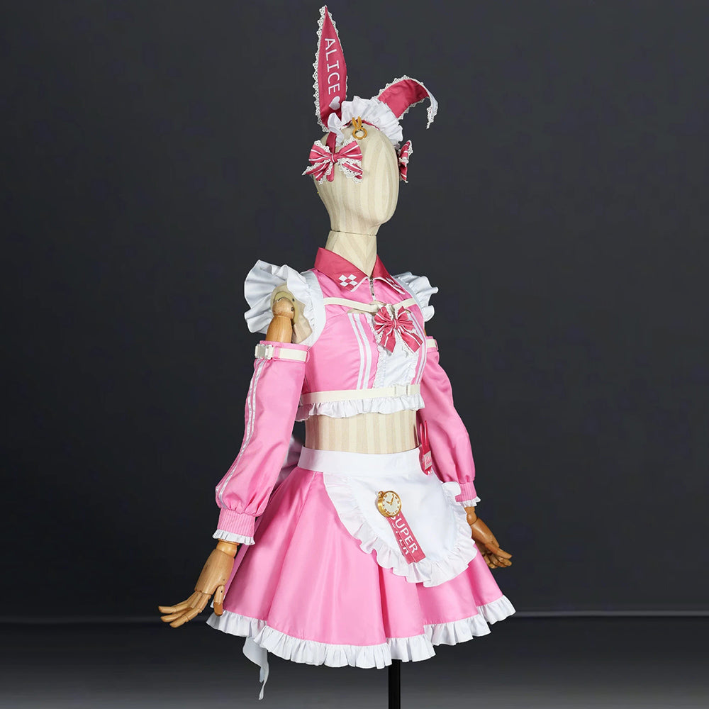 BoomCosplay 【S-XXL】Game Cosplay Pink Coffee Maid Costume