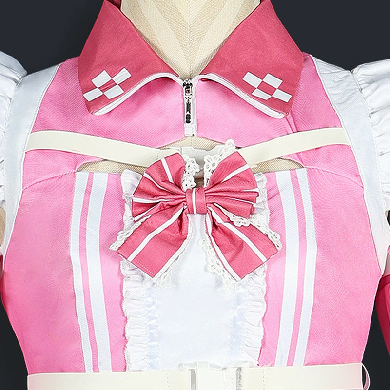 BoomCosplay 【S-XXL】Game Cosplay Pink Coffee Maid Costume