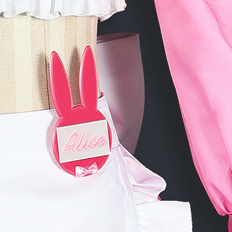 BoomCosplay 【S-XXL】Game Cosplay Pink Coffee Maid Costume