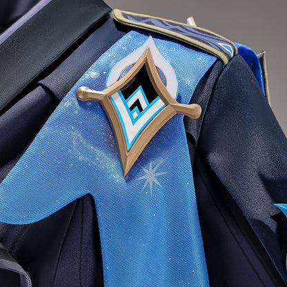 BoomCosplay【S-XXL】Game Genshin Cosplay Player Male Traveler Aether Hunter of the Winter Night Costume