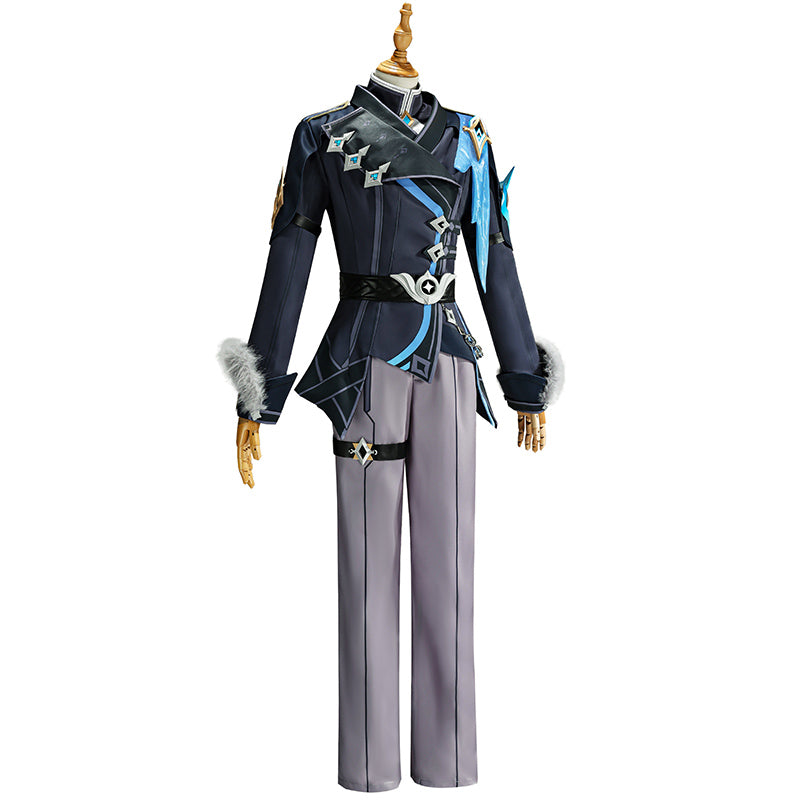 BoomCosplay【S-XXL】Game Genshin Cosplay Player Male Traveler Aether Hunter of the Winter Night Costume