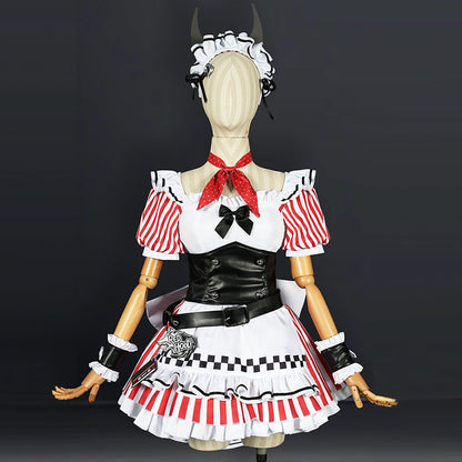 BoomCosplay 【S-XXL】Game Genshin Red Coffee Maid Costume