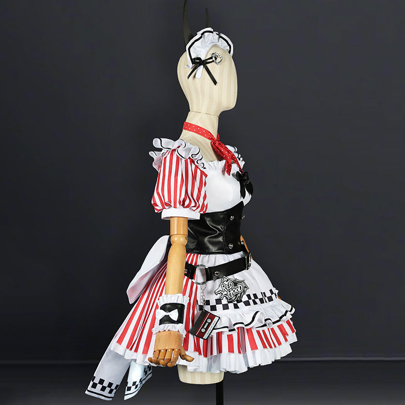 BoomCosplay 【S-XXL】Game Genshin Red Coffee Maid Costume