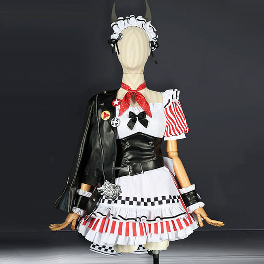BoomCosplay 【S-XXL】Game Genshin Red Coffee Maid Costume