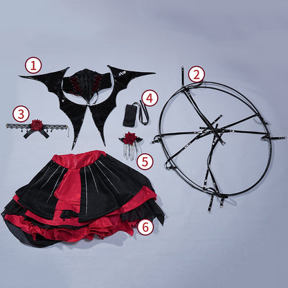 BoomCosplay【XS-XL】【In Stock】Game Wuwa Cosplay Phrolova Night Tales Dress Coatume