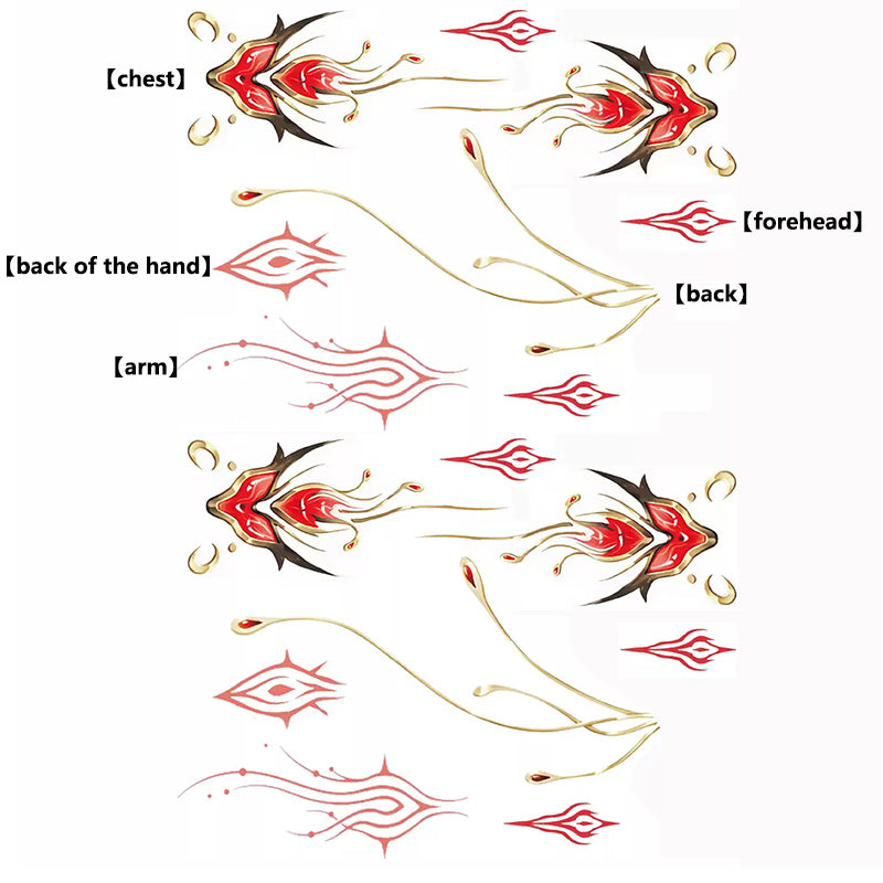 BoomCosplay Game WuWa Cosplay Hsin Temporary Tattoo Accessory Prop